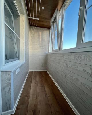 Фото Теплый балкон под ключ в ламинате под зону отдыха